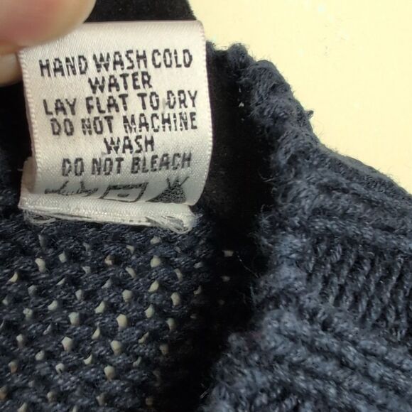 Vintage Paul Harris Design Patchwork Knit Cardigan Sweater Navy Size M - Picture 7 of 11